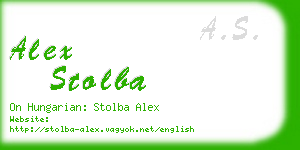 alex stolba business card